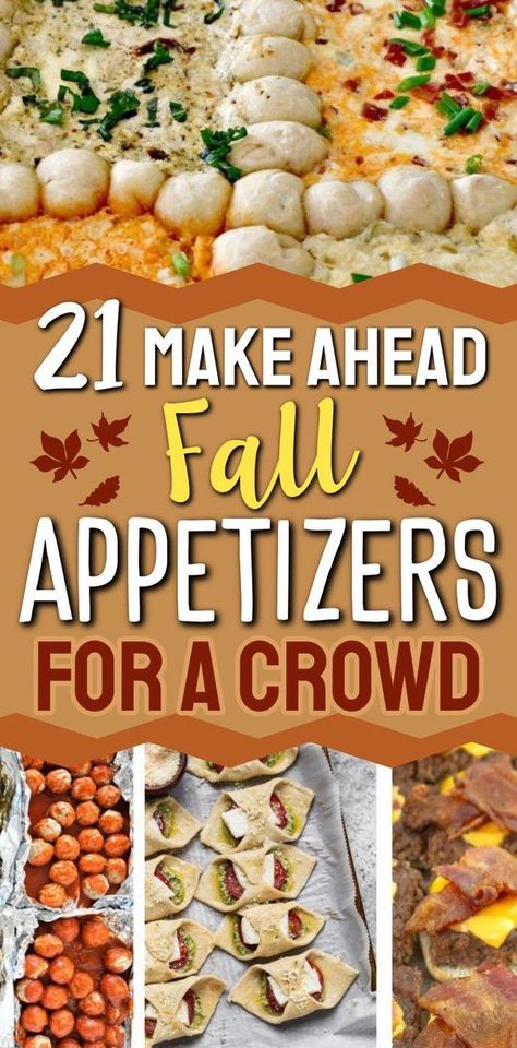 Easy Fall Appetizers – Prepare for fall parties and Thanksgiving potlucks with these 21 easy make-ahead fall appetizers! From savory bites to cute and fun fall finger foods, these sheet pan nibbles are perfect for autumn gatherings. Fall snacks, Thanksgiving appetizers for a crow, easy fall snacks, easy fall appetizers, party fall appetizers, fall appetizers recipes, party easy fall appetizers, fall appetizers ideas, harvest appetizers for party autumn, things to take to Thanksgiving dinner. Mini Fall Appetizers, Sides For Fall Party, Make Ahead Savory Snacks, Thanksgiving Apitizers, Finger Foods Thanksgiving, Appetizer Ideas For Thanksgiving, Best Thanksgiving Appetizers Easy, Appetizers For A Crowd Make Ahead, Apps For A Crowd