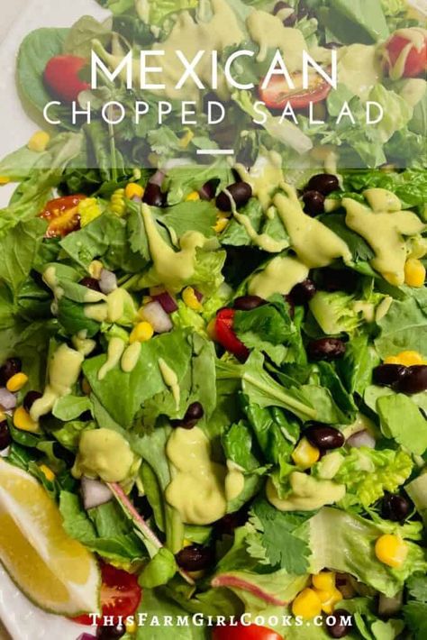 Lime Avocado Dressing, Avocado And Honey, Farm Meals, Field Meals, Mexican Chopped Salad, Avocado Lime Dressing, Tacos Chicken, Mexican Shredded Chicken, Avocado Salad Dressing