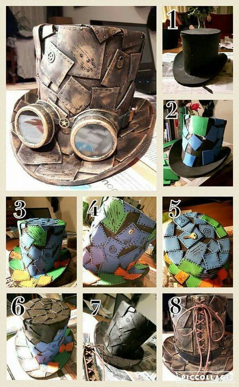 Steampunk Cake, Steampunk Diy Crafts, Steampunk Top, Mode Steampunk, Steampunk Christmas, Steampunk Top Hat, Steampunk Halloween, Steampunk Crafts, Process Flow