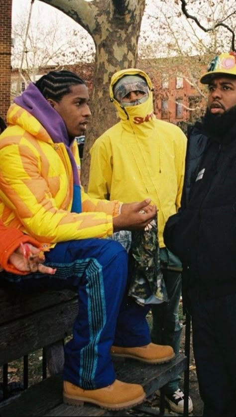 Fashion Killa Asap Rocky, Awge Asap Rocky, Unique Streetwear, Asap Rocky Fits, Asap Rocky Timberland, Asap Rocky Timberland Boots, Asap Rocky Fashion Streetwear, Black Timbs, Asap Rocky Outfits 2022