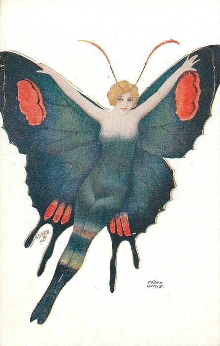 Fairy Images, Madame Butterfly, Deco Retro, Vintage Fairies, Desenho Tattoo, Fairy Art, Red Head, Pulp Fiction, A Butterfly