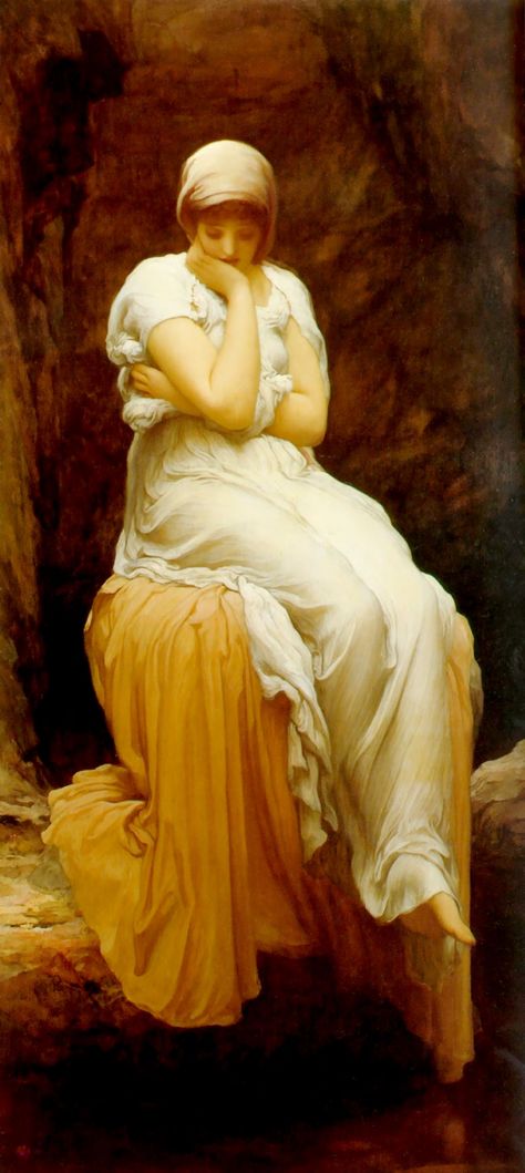 Lord Frederick Leighton "Solitude" Oil on canvas Maryhill Museum of Art (United States) Frederick Leighton, Frederic Leighton, Adolphe Bouguereau, William Adolphe, John Everett Millais, William Adolphe Bouguereau, Winsor Newton, Pre Raphaelite, Oil Painting Reproductions