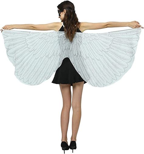 Amazon.com: Ypser Halloween Party Wings Shawl for Women Fairy Ladies Costume Cape Black : Clothing, Shoes & Jewelry Wing Cape, Cape Clothing, Pixie Costume, Witches Tea, Halloween Wings, Party Wings, Shawl For Women, Bird Costume, Mardi Gras Mask