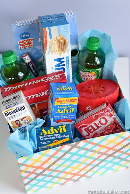 Sick Kit - Get Well Gift for Kids & Mom http://fantabulosity.com #HealthySavings #ad Sick Kit, Get Well Soon Basket, Get Well Baskets, Sick Gift, Get Well Gift Baskets, Gift Baskets For Him, Boyfriend Gift Basket, Surgery Gift, Kids Gift Baskets