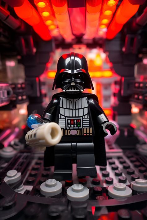 Step into a Lego movie scene as Darth Vader reigns inside a spaceship, surrounded by mesmerizing layers and patterns! 📽️🪐 Miniature magic in the vast cosmos. #LegoDarthVader #GalacticAdventure #ToyPhotography #DartVader #Toys #Lego #Photography Inside A Spaceship, Lego Darth Vader, Cel Shading, Dark Vader, Lego Wallpaper, Lego Lovers, Lego Photo, Lego Photography, Lego Movie