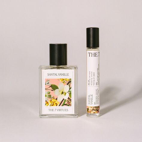 Santal Vanille Eau de Parfum Rollerball - The 7 Virtues | Sephora Sandalwood Benefits, The 7 Virtues, Seven Virtues, 7 Virtues, Perfume Label, Perfume Bottle Design, Perfume Design, Organic Sugar, Natural Scents