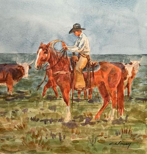 Western Watercolor Paintings, Santa Fe Home Decor, Paint Minimal, Western Watercolor, Widget Themes, Cowboy Painting, Western Graphics, Western Artwork, Western Paintings