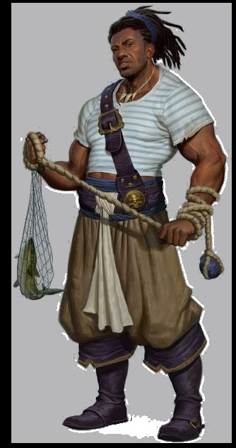 Dnd Fisherman Art, Dnd Pirate Crew, Dnd Ship Captain, Dnd Fish People, Dnd Sailor Character Design, Dnd Fisherman, Medieval Fisherman, Character Design Pirate, Pirate Dnd Character