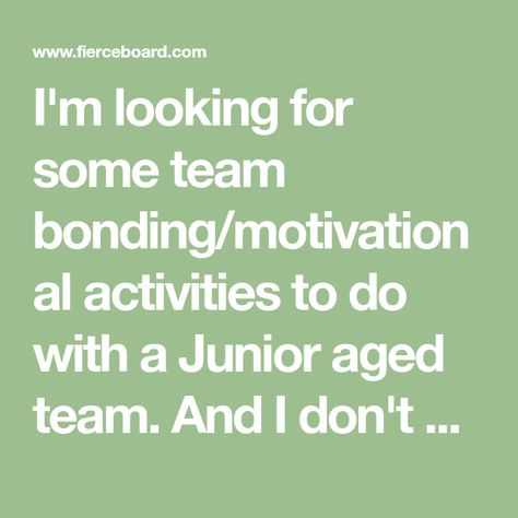 I'm looking for some team bonding/motivational activities to do with a Junior aged team. And I don't mean like having a pool party or going bowling.... Motivational Activities, Blowing Up Balloons, Team Bonding, All Star Team, Activities To Do, Word Doc, Pool Party, Bowling, Cheerleading