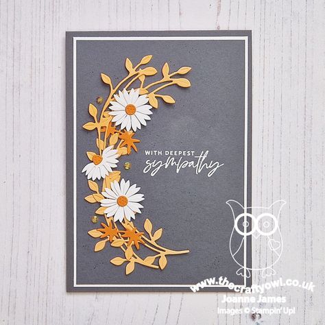 Stampin Up Sympathy Cards, Dainty Delight, Sympathy Cards Handmade, Dainty Flowers, Daisy Cards, Wedding Cards Handmade, Leaf Cards, Card Crafts, Sympathy Card