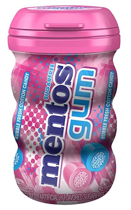 Mentos Chewing Gum, Mentos Gum, Gum Bubble, Gum Flavors, Sugar Free Gum, Candy Brands, Big Bottle, Bottle Packaging, Chewing Gum