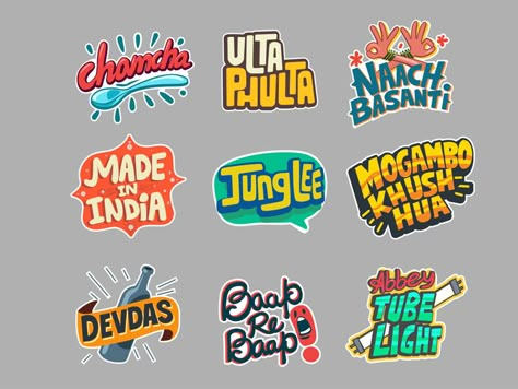 Sticker Font Design, Cute Text Stickers, Lettering Stickers, Stickers Text, Type Sticker Design, Text Sticker Design, Typo Logo Design Ideas, Typographic Stickers, Typography Logos