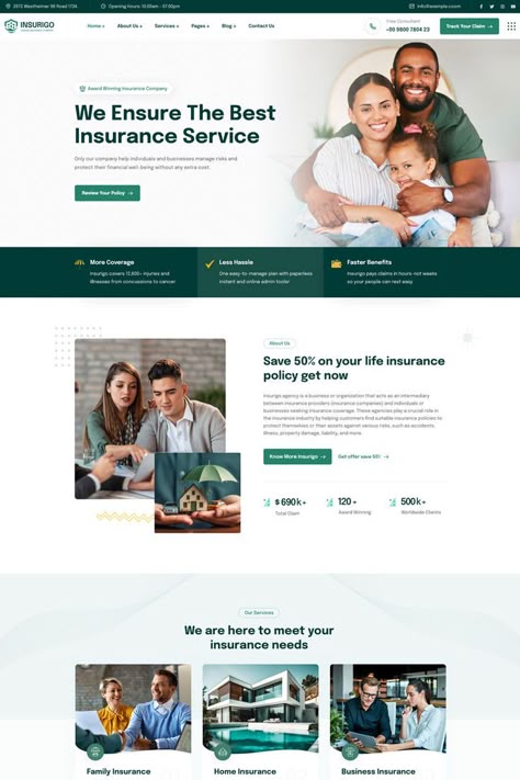 Insurigo: A Sleek and Secure WordPress Theme for Your Insurance Business
In today’s digital age, having a strong online presence is crucial for any business, especially in the competitive insurance world. That’s where Insurigo, a powerful and versatile WordPress theme specifically designed for insurance companies, comes in. Webpage Design Layout, Web Design Creative, Insurance Website, Design Sites, Wireframe Design, Business Web Design, Ui Design Website, Business Website Design, Webpage Design