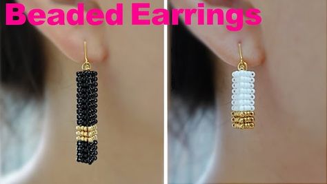 Beads Crown, Miyuki Earrings, Hoop Earrings Diy, Beaded Jewelry Earrings, Earrings Tutorial, Beaded Earrings Tutorials, Beaded Earrings Diy, Beaded Bracelets Tutorial, Necklace Tutorial