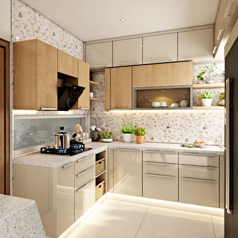 Kitchen Interior For Small Spaces, Small L Shape Kitchen Design, L Kitchen Design, L Shape Kitchen Design, Kitchen Design Indian, Kitchen 2025, Small L Shaped Kitchens, Traditional Kitchen Decor, L Shaped Modular Kitchen