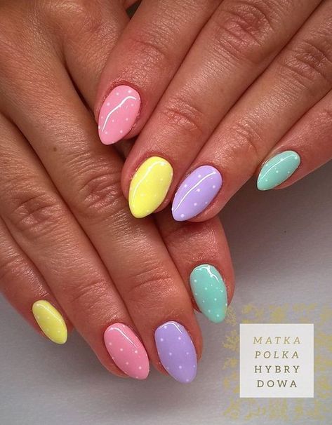 Short Almond Nails Designs Pastel, Cute Easter Nails Acrylic, Easter Short Nails, Fun Nails Spring, Short Easter Nails, Easter Nails Design, Easter Nails Acrylic, Cute Easter Nails, Easter Nail Art Designs