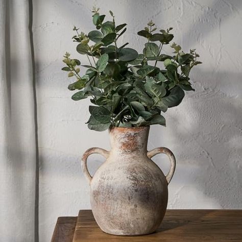 Living Room Shelf Decor, Room Shelf Decor, Terra Cotta Vase, Pottery Flower Vase, Living Room Shelf, Pottery Flower, Room Shelf, Home Decor Table, Rustic Ceramics