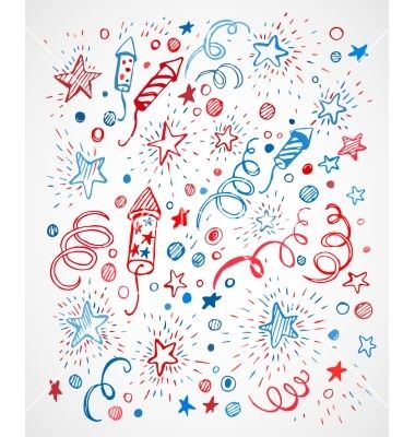 American independence day hand-drawn pattern vector 4295025 - by Vik_Y on VectorStock®