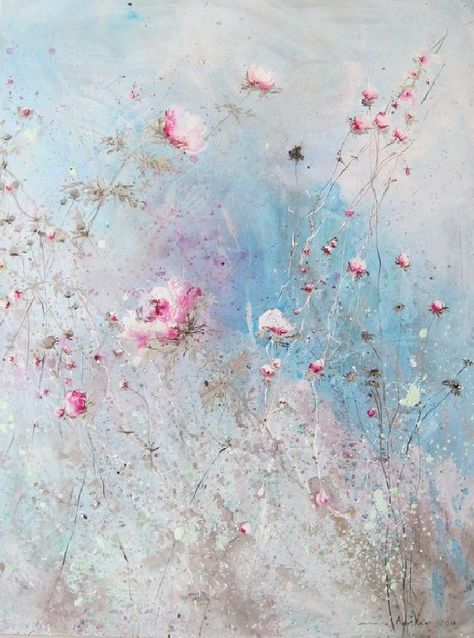 Horizontal Paintings, Romanticism Artists, Debi Coules, Shabby Chic Art, Floral Collection, Tableau Art, Romantic Art, Arte Floral, Floral Painting