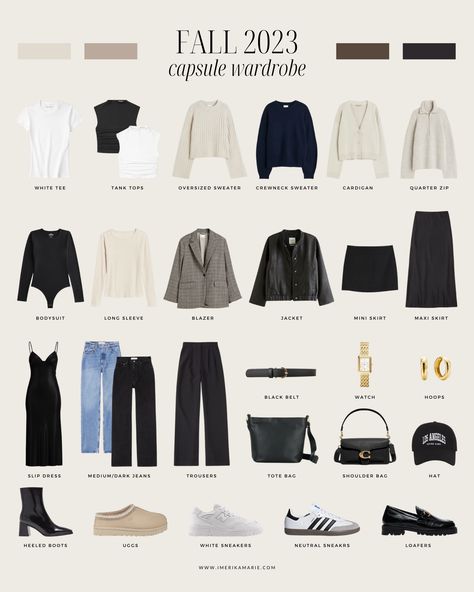 Minimalist Fall Wardrobe 2023, Outfit Ideas 2023 Fall, Best Capsule Wardrobe, Parisian Capsule Wardrobe 2023, Outfit Ideas Capsule Wardrobe, Stockholm Capsule Wardrobe, Study Abroad Wardrobe, Winter Basics Wardrobe 2023, Basic Capsule Wardrobe 2023