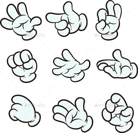 Cartoon Gloves by memoangeles | GraphicRiver Gloves Illustration, Finger Cartoon, Gloves Drawing, Cartoon Gloves, Cartoon Hands, Gloved Hands, Cartoon Gesture, Cartoon Style Drawing, Drawing Cartoon Faces