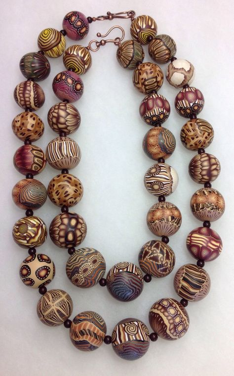 Safari polymer clay beads Fimo Bead Necklace, Polymer Clay Kunst, Fimo Beads, Polymer Clay Jewelry Tutorials, Polymer Beads, Metal Clay Jewelry, Polymer Clay Animals, Polymer Clay Jewelry Diy, Handmade Lampwork Bead