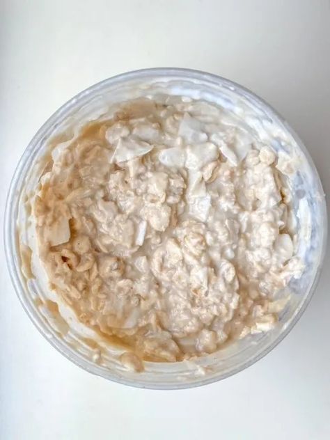 Coconut Protein Overnight Oats - Finding Silver Linings Protein Overnight Oats Recipe, Coconut Oats, Protein Oats, Protein Overnight Oats, Smaller Portions, Coconut Protein, Protein Desserts, Oats Recipe, Silver Linings