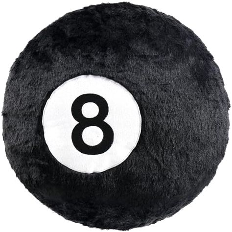 Dripykiaa 8 Ball Throw Pillow, 14" Decorative Pillows Throw Cushion Home Decoration Plush Sporty Design Ball Pillow for Women, Men Bestselling Comfort and Stylish Ball Pillow, Fun Throw Pillows, Round Throw Pillows, Sporty Design, Garden Pillows, 8 Ball, Round Pillow, Cotton Pillow, Black And White Colour