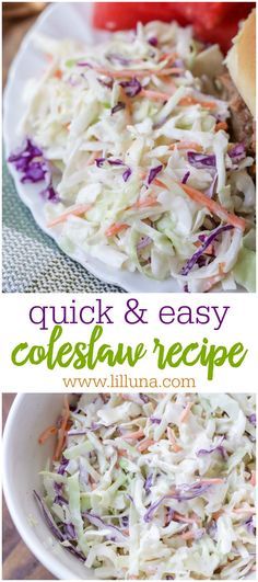 Yummy Coleslaw Recipe, Easy Coleslaw Recipe, Classic Coleslaw Recipe, Slaw Salad, Easy Coleslaw, Coleslaw Recipe Easy, Coleslaw Salad, Cole Slaw, Slaw Recipes