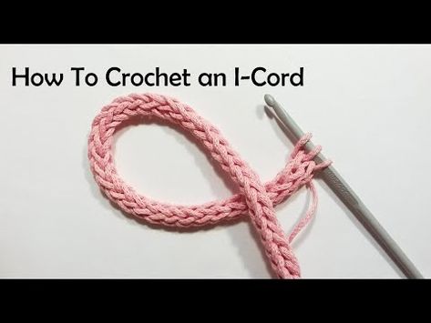 How To Crochet an I-Cord / Bag Strap - YouTube Crochet Lanyard, Crochet I Cord, Crochet Handles, Crochet Clutch Bags, Crochet Belt, Free Crochet Bag, Crochet Cord, Crochet Hair Accessories, I Cord