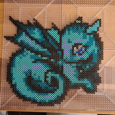 Peacock Perler Beads, Perler Beads Horse, Dnd Perler Beads, Dragon Perler Bead Patterns, Dragon Perler Beads, Easy Perler Beads Ideas, Fuse Bead Patterns, Perler Bead Templates, Diy Perler Bead Crafts