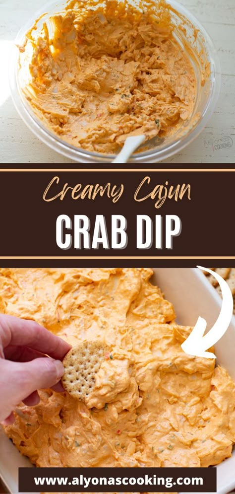 Cajun crab dip is a mildly hot crab dip recipe (not too spicy) made with cream cheese, sriracha sauce, cheddar, mayo, sour cream, creole spices, and imitation crab meat. This cold crab dip is so good! This cold crab dip recipe is the perfect make-ahead dip because it doesn’t stiffen hard and stays semi-soft from the whipped mayo and cheese sauce. It's so silky and delicious! Seafood Dip Cold, Cajun Crab Dip Recipe, Crab Dip Recipe Cold, Cold Crab Dip, Shrimp And Crab Dip, Spicy Crab Dip, Cajun Crab Dip, Crab Dip Cold, Hot Crab Dip Recipe