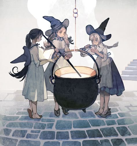 3 Witches, Witch Drawing, Witch Characters, 동화 삽화, Art Manga, Witch Art, Poses References, Arte Fantasy, 판타지 아트