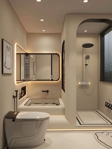 Small House Design Bedroom, Korean Bathroom Design, Korean Bathroom, Toilet Aesthetic, Bathroom Inspo Interior Design, Bathroom Design Layout, House Interior Design Styles, Interior Design Your Home, Washroom Design