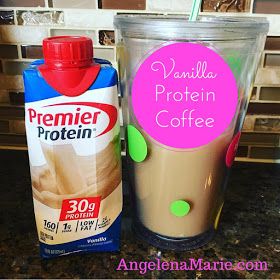 Angelena Marie: Happy, Healthy & Balanced : Vanilla Protein Coffee + Fuel Your Day Premier Protein Giveaway Vanilla Protein Coffee, Protein Drink Recipes, Premier Protein Shakes, Vanilla Protein Shakes, Coffee Protein Shake, Smoothie Fruit, Tracker Ideas, Protein Smoothies, Protein Shake Smoothie