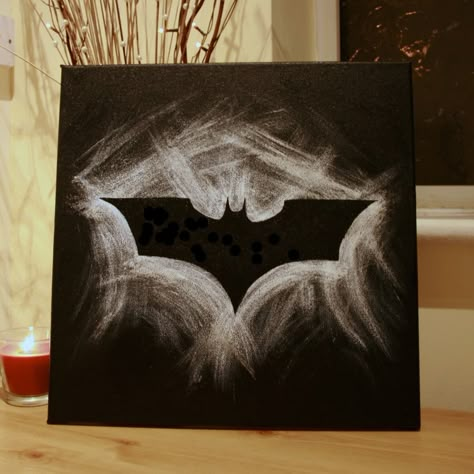 Painting For Bf, Boy Beds, Drawing Batman, Batman Ideas, Superhero Sketches, Batman Painting, Art Mini Toile, Canvas Painting Ideas, Paper Wreath