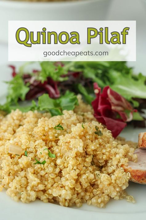 Add flavor to plain quinoa in this simple Quinoa Pilaf you can cook in 30 minutes on the stove. It's mostly hands-free and super delicious. You are going to love this easy quinoa dish. Simple Quinoa, Quinoa Pilaf, Quinoa Recipes Easy, Cook Quinoa, Pilaf Recipe, Quinoa Dishes, Easy Quinoa, Pilaf Recipes, Making Quinoa