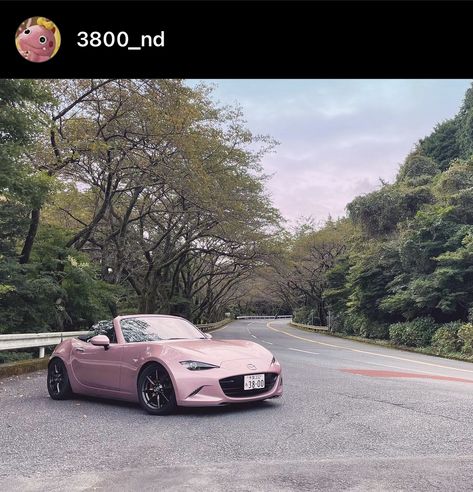 Pink Miata Mx5, Pink Mazda, Nd Miata, Miata Nd, Mx5 Nd, Dream Whip, Mazda Mazda3, Car Deco, Mazda Mx5 Miata