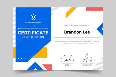 Free Vector | Modern certificate template Certificate Design Inspiration, Certificate Layout, Diploma Design, University Design, Certificate Of Achievement Template, Education Certificate, Certificate Design Template, Certificate Of Appreciation, Certificate Of Achievement