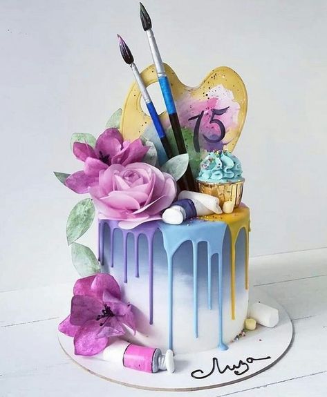 Cute Birthday Cake Ideas, Cake Decorations Ideas, Cute Birthday Cake, Birthday Cake Decor, Artist Cake, Birthday Cake Decorating Ideas, Decor Cake, Cake Decorating Ideas, Creative Birthday Cakes