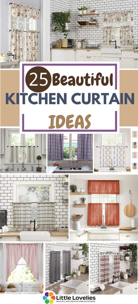 25 Best Kitchen Curtain Ideas You May Also Like Large Kitchen Window Treatments, Kitchen Curtain Ideas Modern, Farmhouse Kitchen Window Treatments, Small Kitchen Window Curtains, Kitchen Curtain Ideas, Kitchen Window Treatments Diy, Boho Kitchen Curtains, Kitchen Curtain Designs, Modern Kitchen Curtains