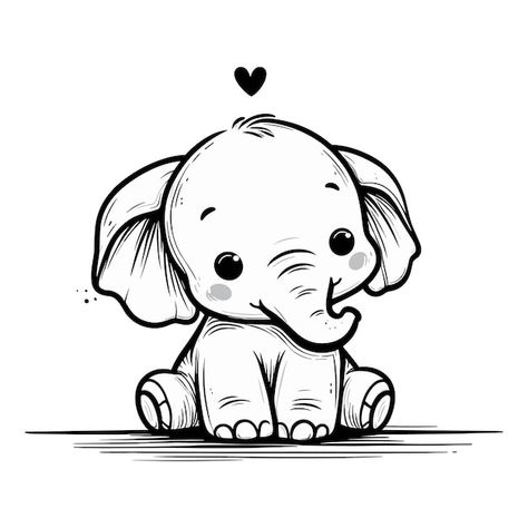 Drawings Of Elephants Sketches, Cute Elephant Drawings Doodles, Cute Pencil Drawings Doodles, Elephant Doodle Art, Elephant Head Drawing Simple, Cute Elephants Drawings, Cute Elephant Sketch, Cute Elephant Drawings Simple, Cute Elephant Doodle