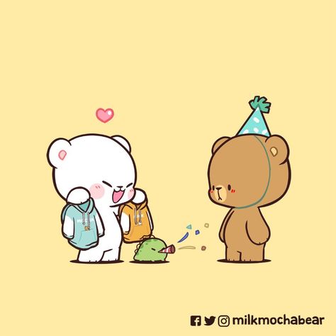 Milk Mocha Bear, Bear Instagram, Milk And Mocha, Mocha Bear, Always Be Happy, Art 2024, Milk & Mocha, Cute Bear Drawings, Birthday Wish