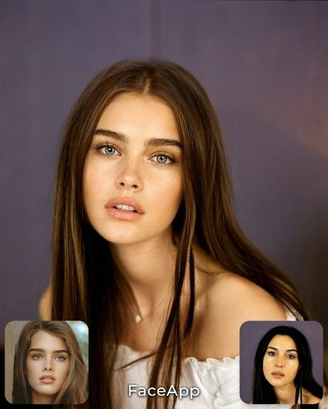 Good Face Claims, Fame Face Claims, Natural Beauty Outfits, Mum Face Claim, Unsymmetrical Face Models, Brooke Shields Face Morph, Faceapp Celebrities, Doll Face Beauty