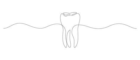 One continuous line drawing of tooth den... | Premium Vector #Freepik #vector #teeth-implant #tooth-implant #teeth-icon #dental One Continuous Line Drawing, Dental Clinic Logo, Tooth Icon, Fireworks Wallpaper, Teeth Logo, Dentist Day, Health And Hygiene, Doodle Vector, Clinic Logo