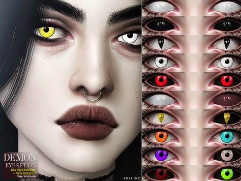 Pralinesims' ND Demon Eyes V/3 (+Heterochromia) N144 Sims 4 Eyes, Sims 4 Halloween, Vampire Eyes, Sims 4 Cc Eyes, The Sims 4 Skin, Sims Packs, Sims 4 Anime, The Sims 4 Pc, Pelo Sims