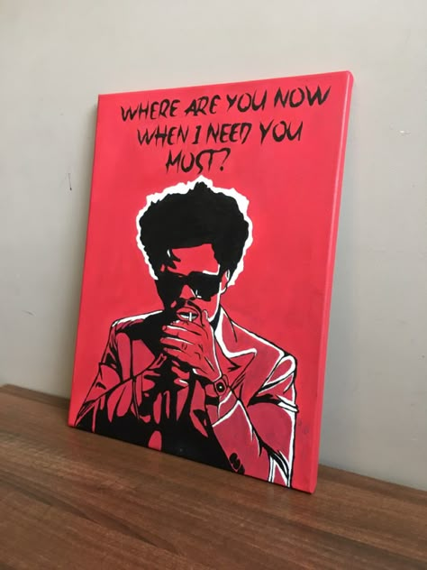 After Hours The Weeknd Painting, The Weeknd Acrylic Painting, The Weekend Painting Canvas, The Weeknd Artwork, The Weeknd Painting Ideas, The Weeknd Canvas Painting, Pop Culture Art Ideas, The Weeknd Gifts, The Weeknd Gift Ideas