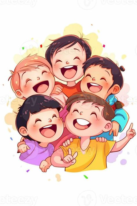 cartoon illustration of a group of children laughing and laughing. generative ai. Laugh Illustration, Cartoon Laughing, Children Laughing, Laugh Cartoon, Kid Cartoon, Illustration For Children, Child Illustration, Children Drawing, Illustration Children