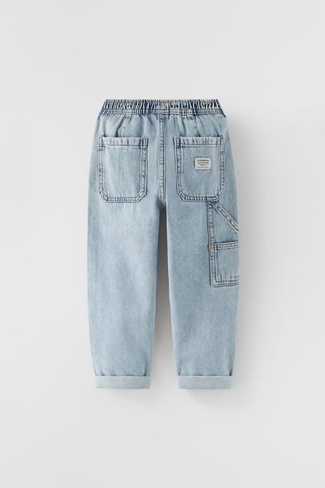 Elastic Waistband Jeans, Kids Jeans Boys, Kids Denim Jeans, Jeans Outfit Men, Zara Boys, Toddler Jeans, Boys Denim, Kids Denim, Relaxed Jeans