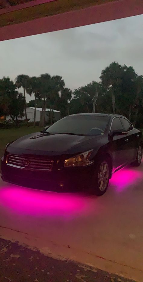 Pink Nissan Altima, Nissan Altima Blacked Out, Black Cars With Pink Interior, Nissan Maxima Interior, Light Pink Wrapped Car, Black Nissan Altima, 2010 Nissan Maxima, 2009 Nissan Maxima, 2000 Ford Mustang